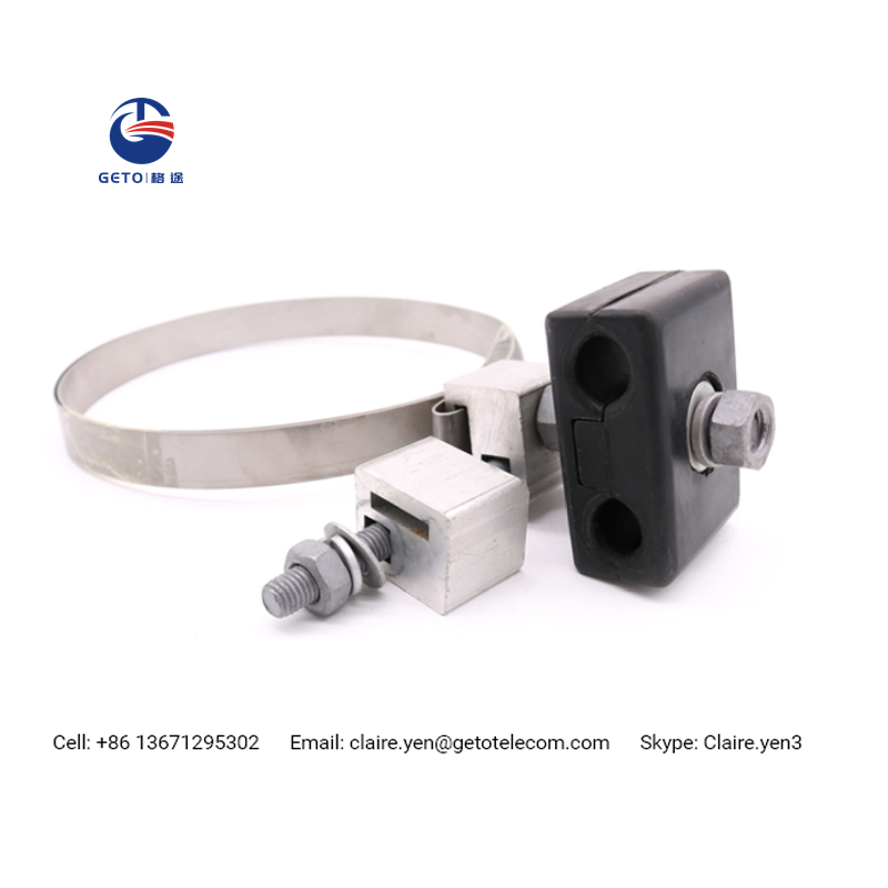 FTTH down lead clamp for pole or tower