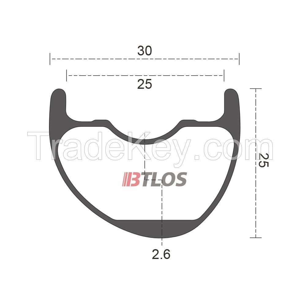 BTLOS M-i24A 30mm width Asymmetric carbon XC Trail All mountain bicycle rims