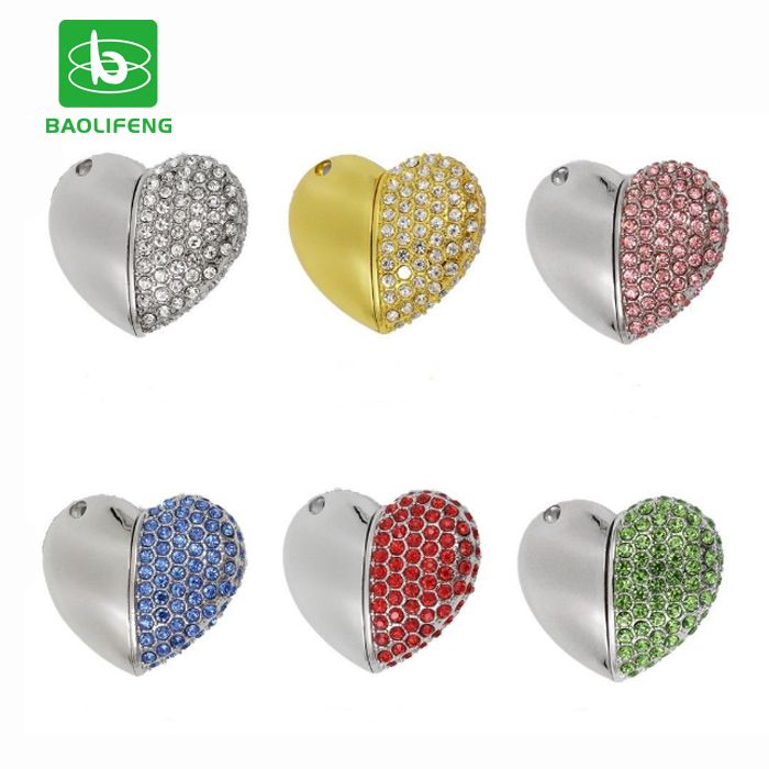 heart shape crystal 2GB 4GB 8GB 16GB 32GB jewelry usb flash drive