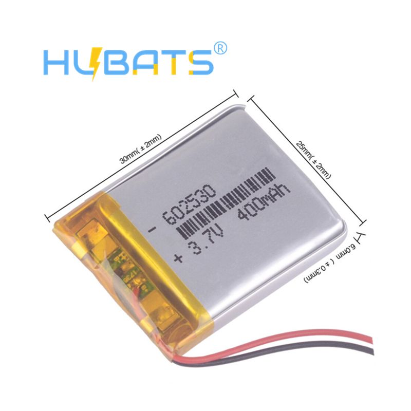 Hubats 602530 602428 400mAh 3.7v Rechargeable Lithium Polymer Battery For Mp3 Mp4 Gps Toys Bluetooth Headset