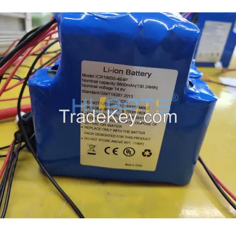 Hubats ICR18650 4S4P 14.8V 8800mAh Lithium Ion Battery for Chauvet Freedom Par Hex Li-ion 8800mah 14.8V Stage Lighting battery
