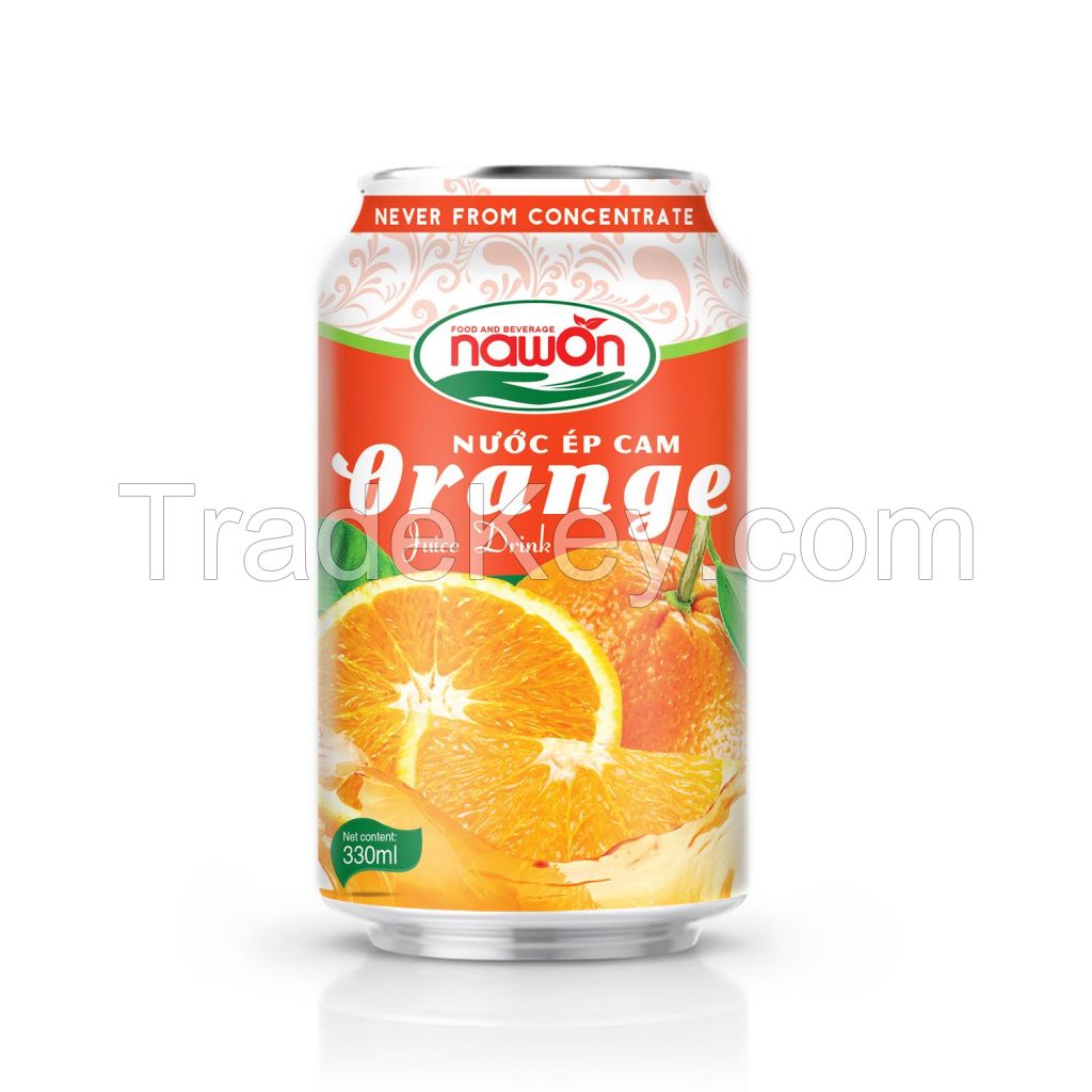 Orange Juice 330ml Canned drink (Fresh real juice in Vietnam)