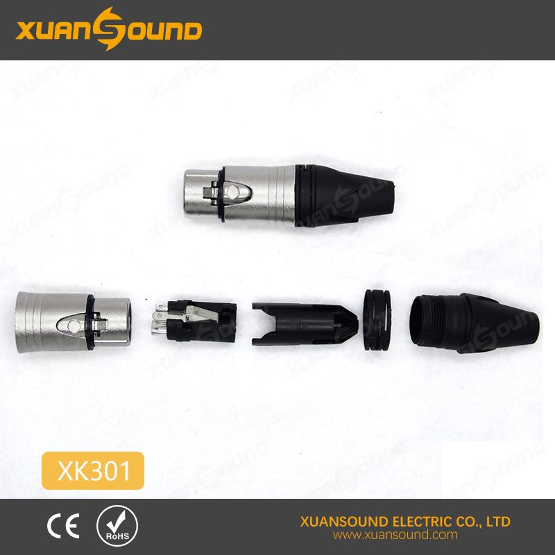 XLR Connector for Microphone Cable, 3pin XLR Canon Plug, audio connector, female, XK301