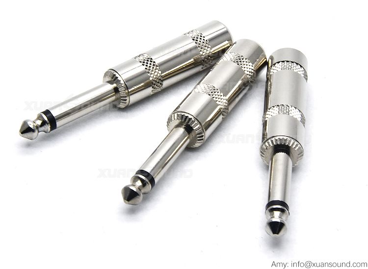 6.35mm audio plug, 1/4'' Mono plug for instrument/guitar cable American style