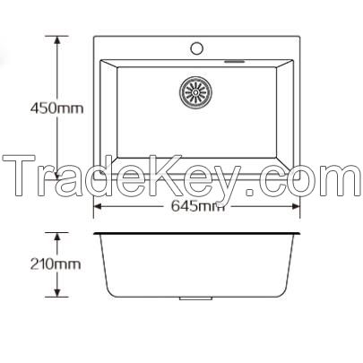 EJOY High Quality Factory sale single bowl composite granite sink with good price quartz sink oem