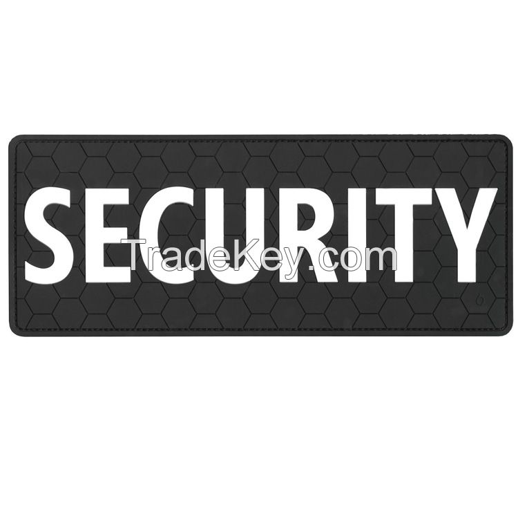 SECURITY large 10 x 4 inches velcro rubber PVC patch