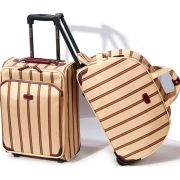 stripe&jacquard fabfic wheeled bag