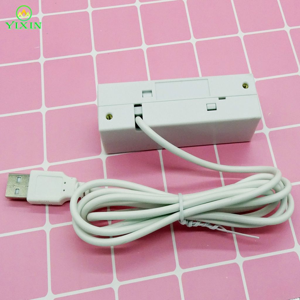 Classic white USB magnetic stripe card reader, OEM customized various