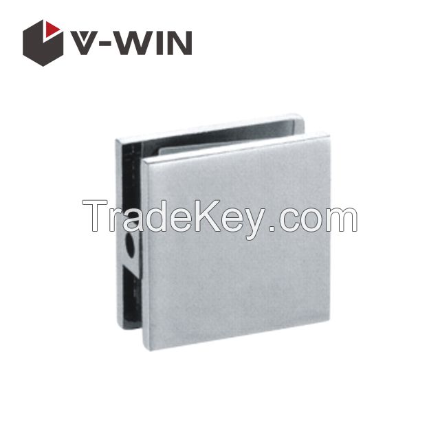 Single hole square shower door glass bracket