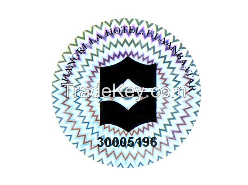 Various color hologram sticker with numbering