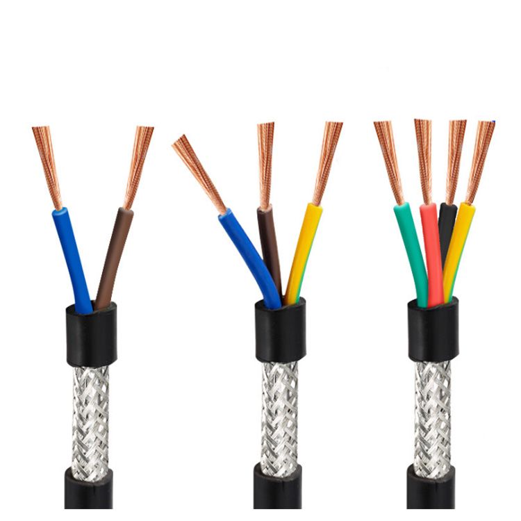 RVVP flexible shielded cable three core 3*1.5mm copper shield cable wire
