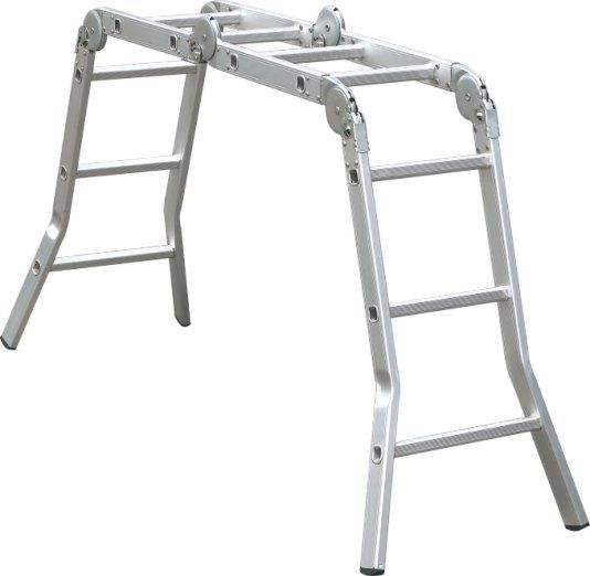 Aluminum multipurpose ladder with handrail hinge folding adjustable unique foot design non-slip foot EN131