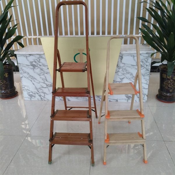 Morden Design Wooden Aluminium Folding 2/3/4 Steps Household Ladder 