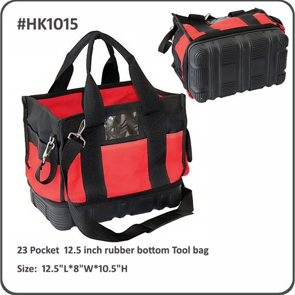 Hard base tool tote bag/tool bag with rubber bottom 