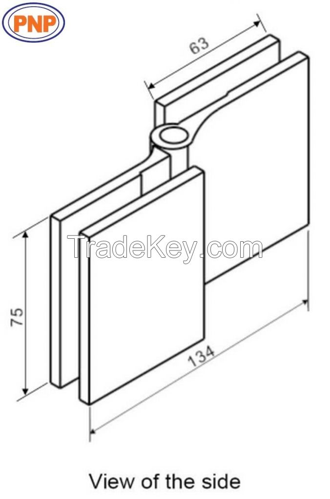 PNP990N-4 Glass To Glass 90 Degree Front Shower Hinges