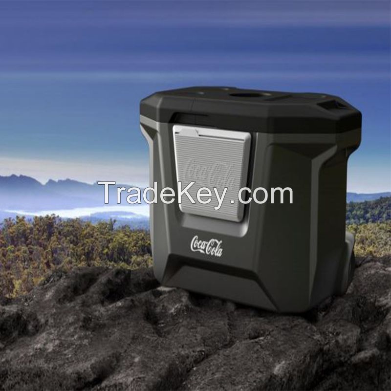 Trolley Cooler 26 L Plastic Wheeled Cooler Box Trolley Outdoor Picnic Ice Cooler Box