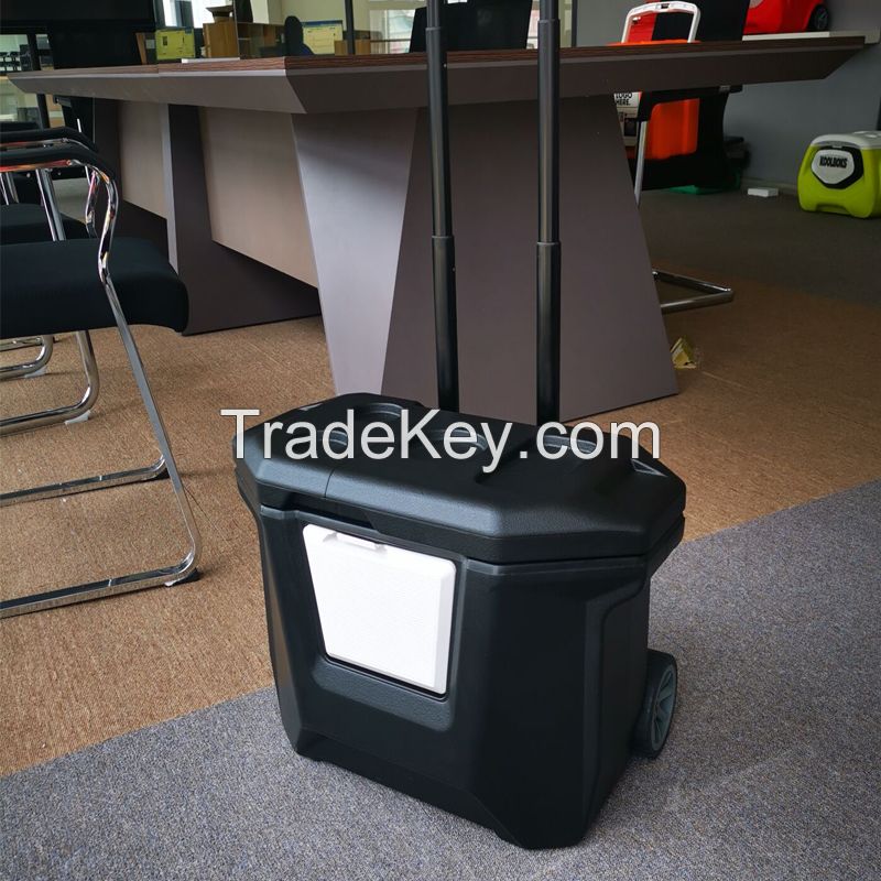 Trolley Cooler 26 L Plastic Wheeled Cooler Box Trolley Outdoor Picnic Ice Cooler Box