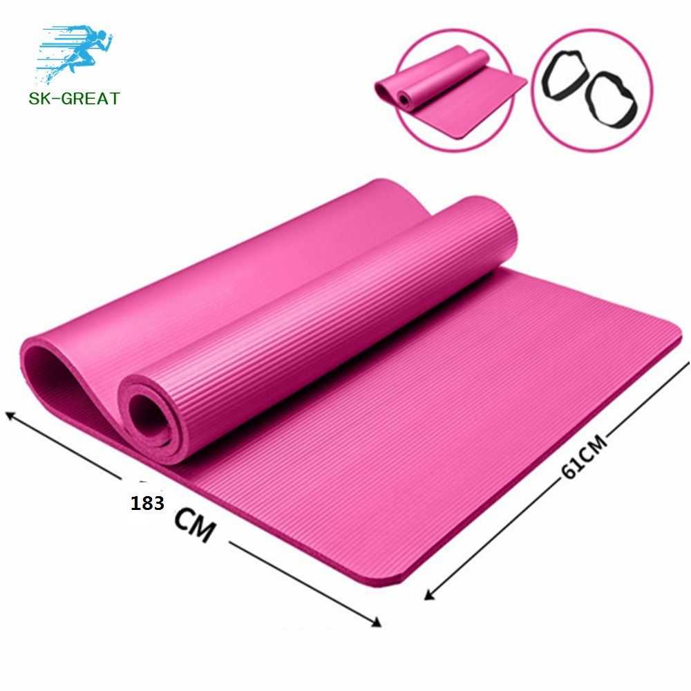 Hot-selling Multi-functional tasteless 10mm thickened long NBR yoga mat