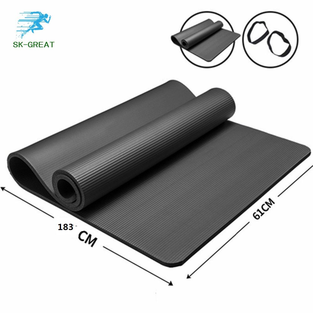 Hot-selling Multi-functional tasteless 10mm thickened long NBR yoga mat