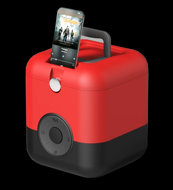 Portable cooler with mini speaker
