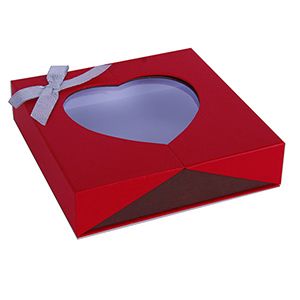 Double-hinged lid gift box with PET window