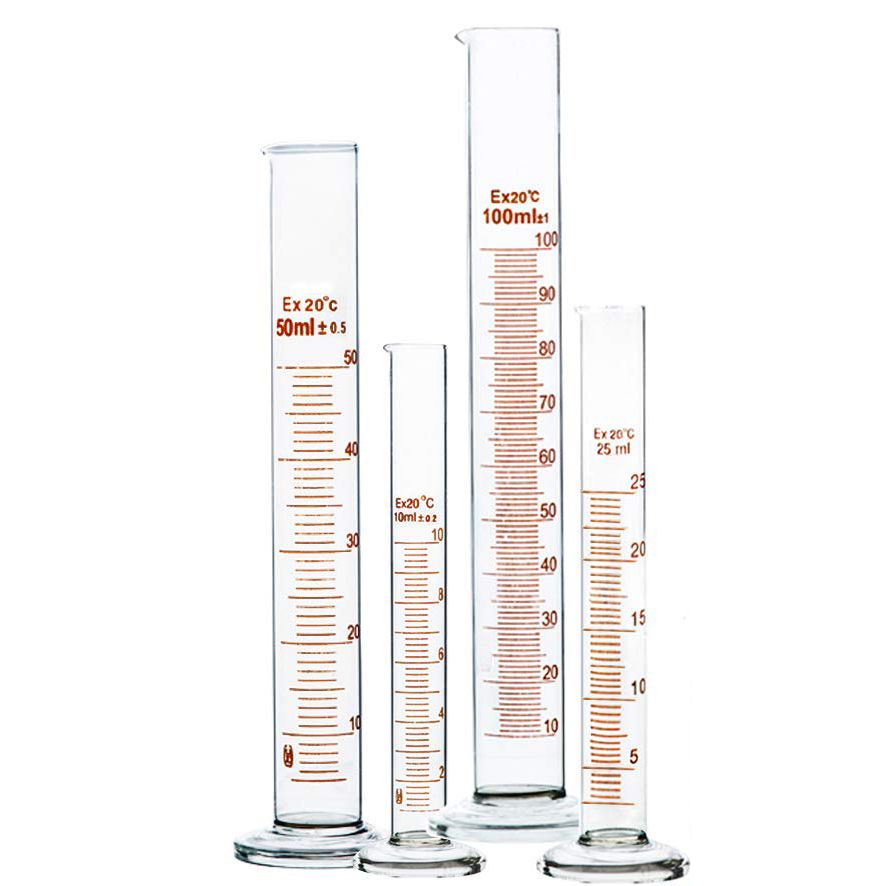 Heavy wall Glass Graduated Cylinder with Tapered Pour Spout