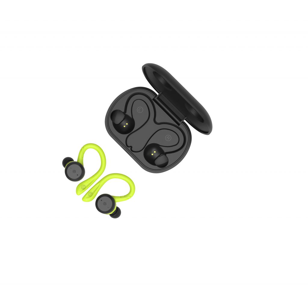 Bluetooth 5.0 Wireless Charging Earhook Style IPX7 Waterproof True Wireless Earbuds with Mic