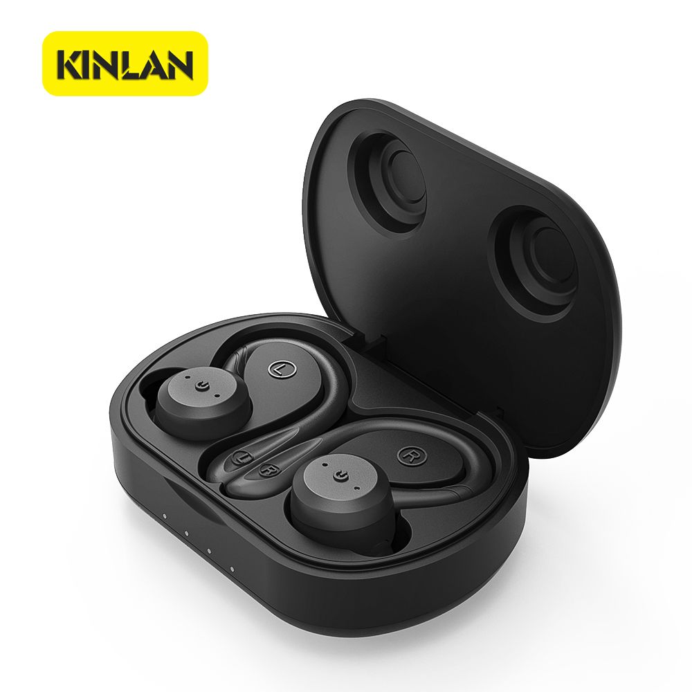 Bluetooth 5.0 Wireless Charging Earhook Style IPX7 Waterproof True Wireless Earbuds with Mic