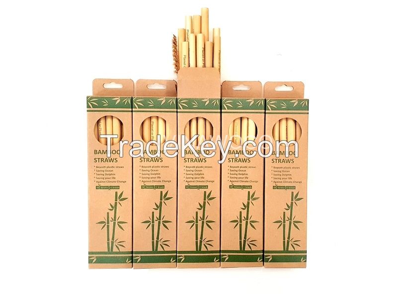US Standard for Coffee, Restaurant, Shop Bamboo Reusable Drinking Straws