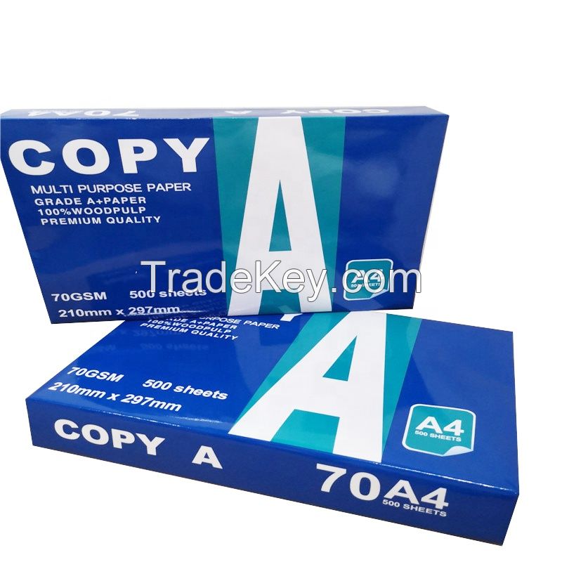 Factory Direct Sale White A4 Size Copy Paper 80 gsm 70 gsm For Copiper Laser Printing