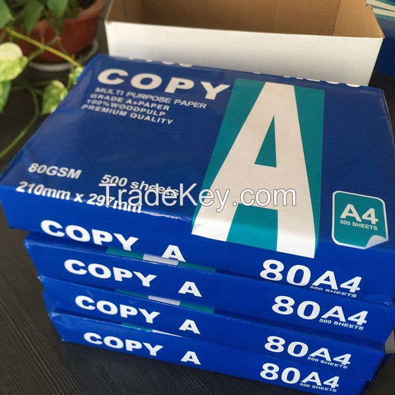 Factory Direct Sale White A4 Size Copy Paper 80 gsm 70 gsm For Copiper Laser Printing