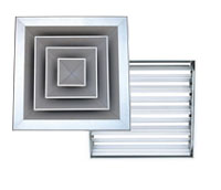 Square diffuser with damper