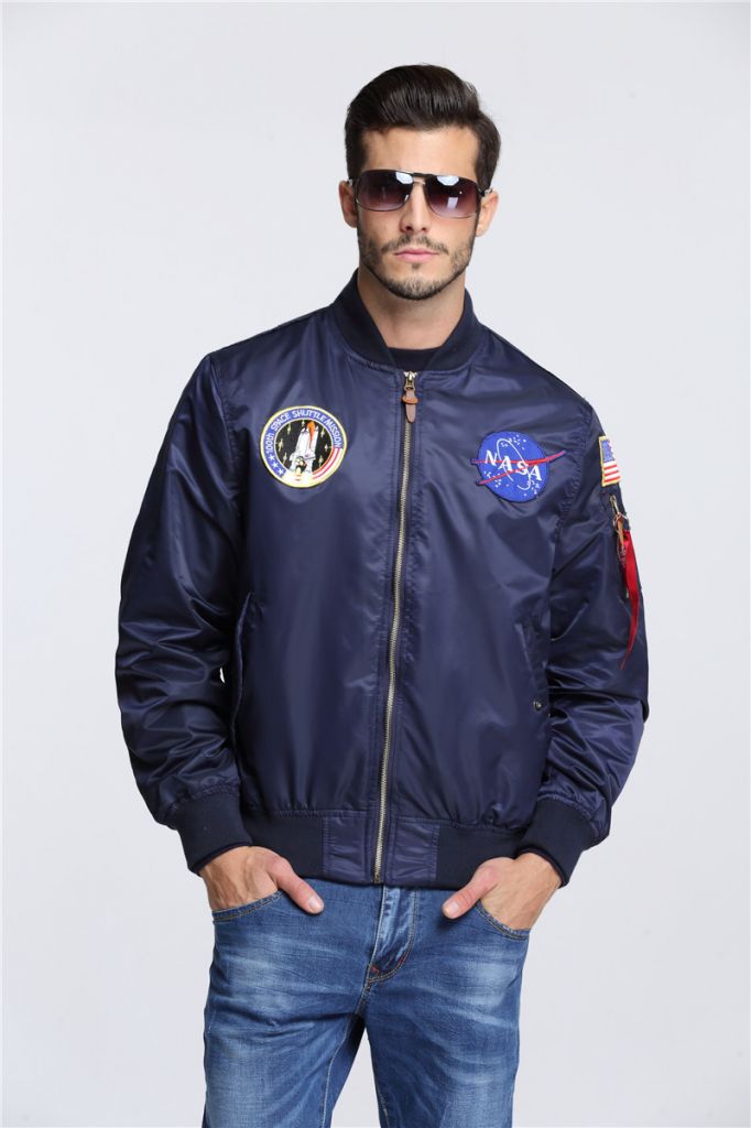 New men's clothing spring Autumn thin NASA Navy flying jacket man varsity american college bomber flight jacket for men
