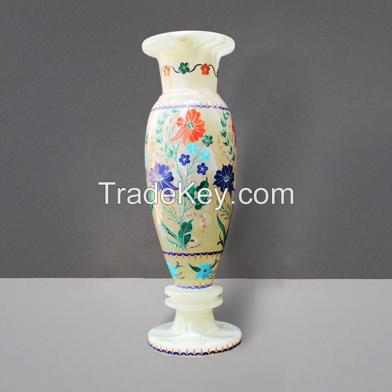 HANDCRAFTED SEMI PRECIOUS VASE