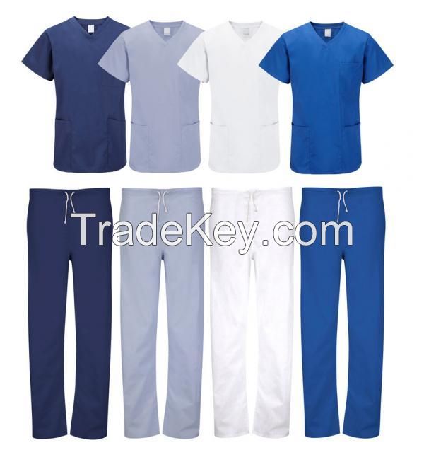 Doctor Uniforms Medical Nursing Scrubs Uniform Clinic Scrub Sets Short Sleeve Tops+Pants Uniform