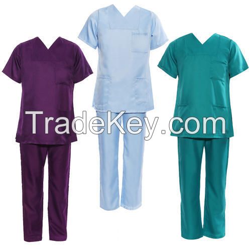 Doctor Uniforms Medical Nursing Scrubs Uniform Clinic Scrub Sets Short Sleeve Tops+Pants Uniform