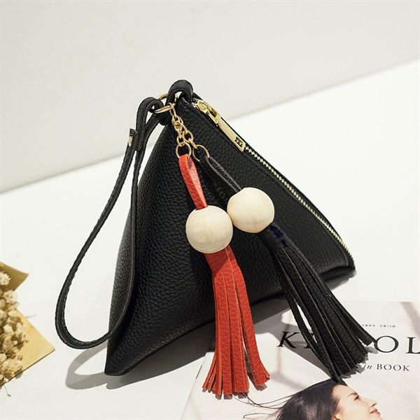 Women Pu Leather Triangle Purse