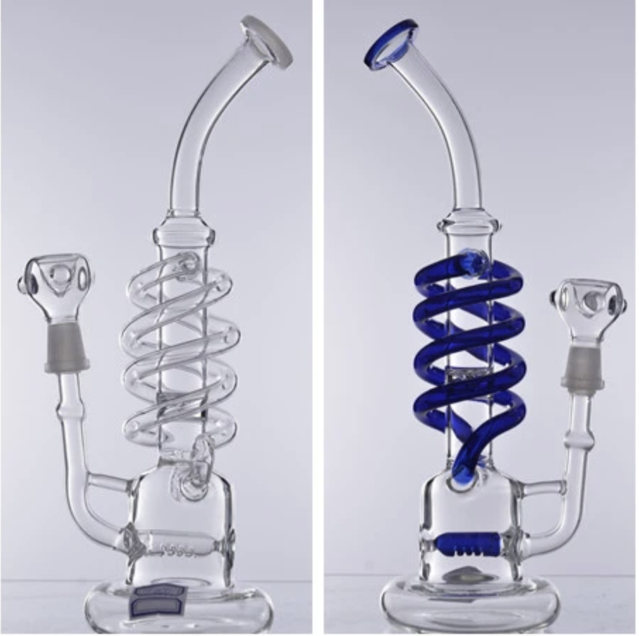 DF2041 Spring Perc Glass Water Pipe Glass Smoking Water Pipe