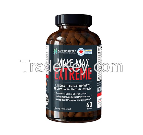 Male Max Extreme [60 tabs] – Tongkat Ali + Maca + Ginseng + 19 All Natural Herbs, Boost Performance