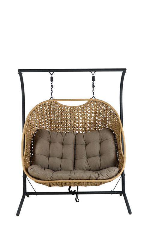 patio rattan hanging swing double seater