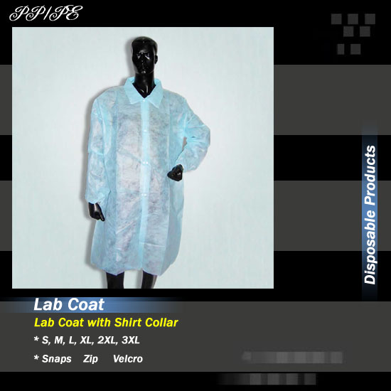 Lab Coat with Shirt Collar