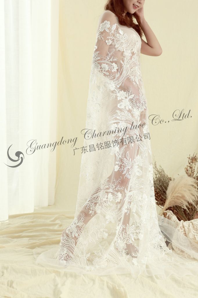 Heavy machine beading most fashion style for wedding dress 