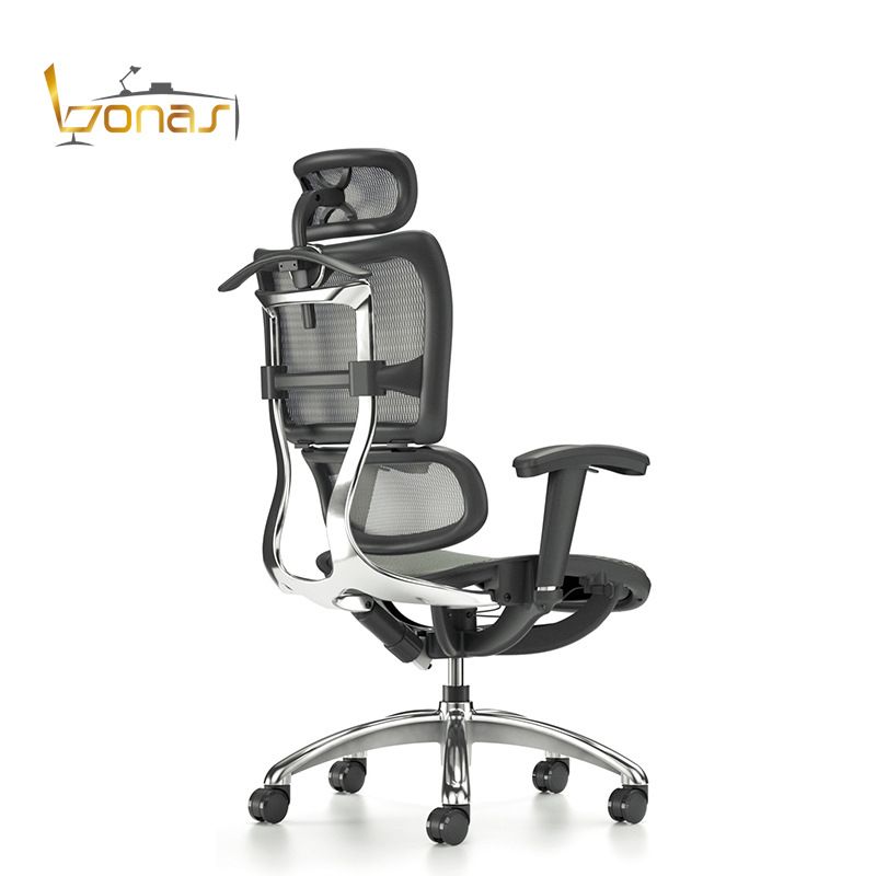 aluminum frame Ergonomic office executive mesh chairs with adjustable armrest