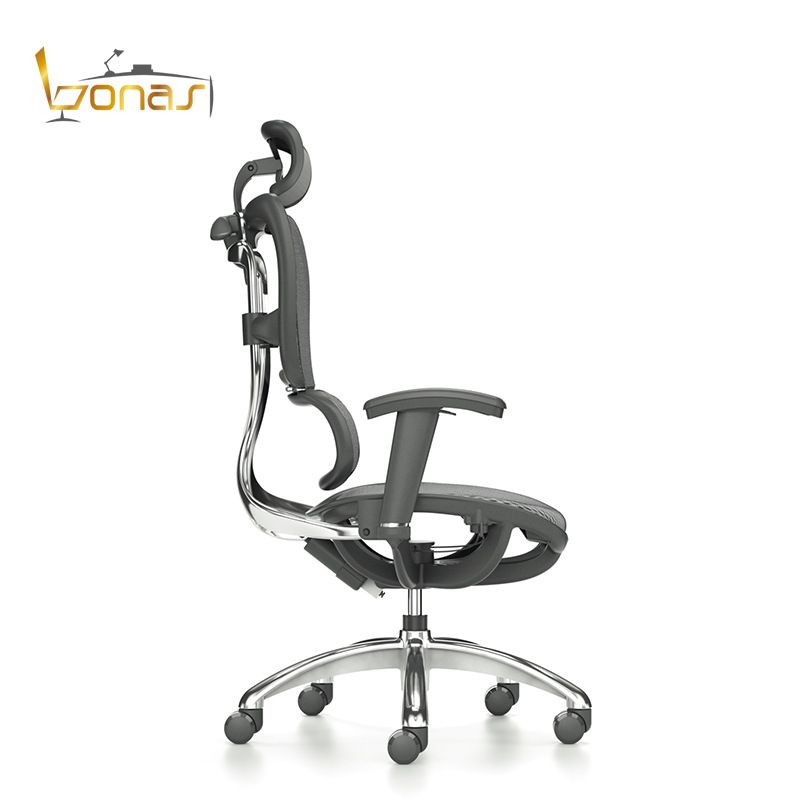 aluminum frame Ergonomic office executive mesh chairs with adjustable armrest