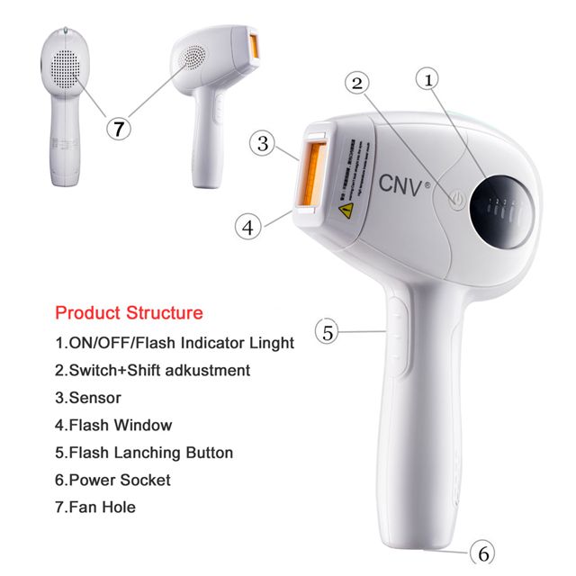 CNV Hair removal laser 3 in 1 Hair Removal Kit For Body, Face and Bikini, Home Electrolysis Permanent Hair Removal Device