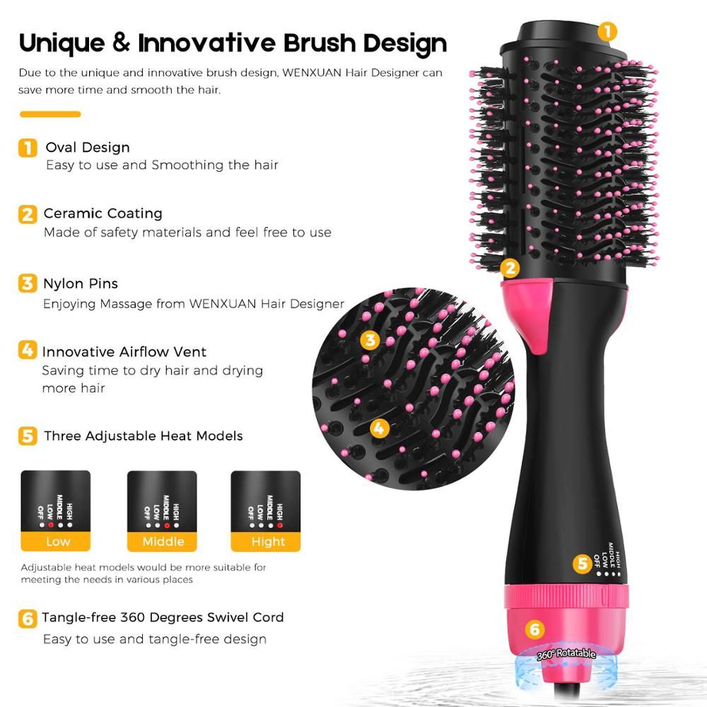 hair dryer and styler and volumizer Multi-functional High power 3 in 1 Salon Negative lon hot hair brush