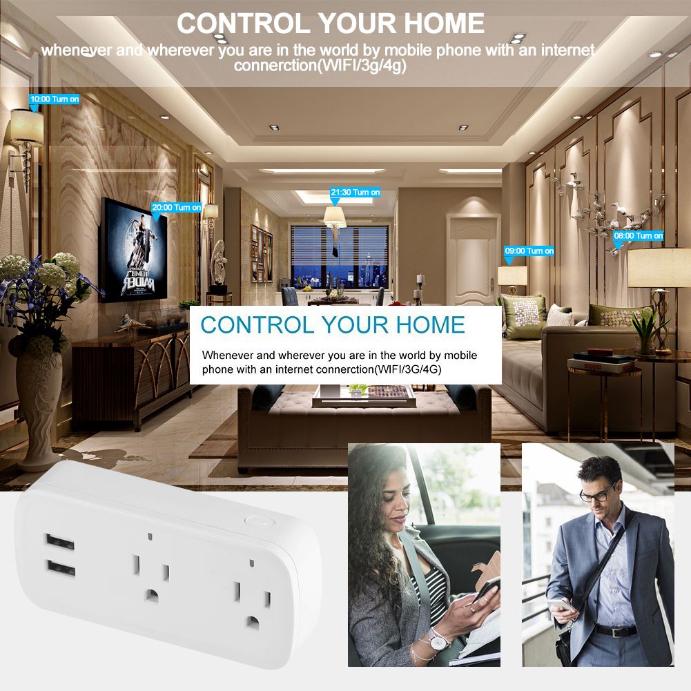 Wifi Plug Socket US Wifi Power Outlet with USB