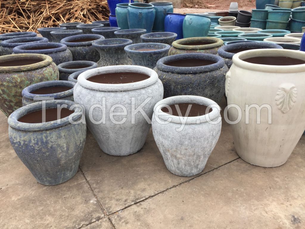 Atlantis Pottery - Atlantic Pots - Rustic Planter - Outdoor Planters - Antique Pot