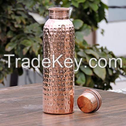 Copper Bottles Hammered 1 Liter for Drinking Water