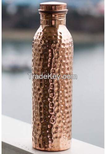 Copper Bottles Hammered 1 Liter for Drinking Water